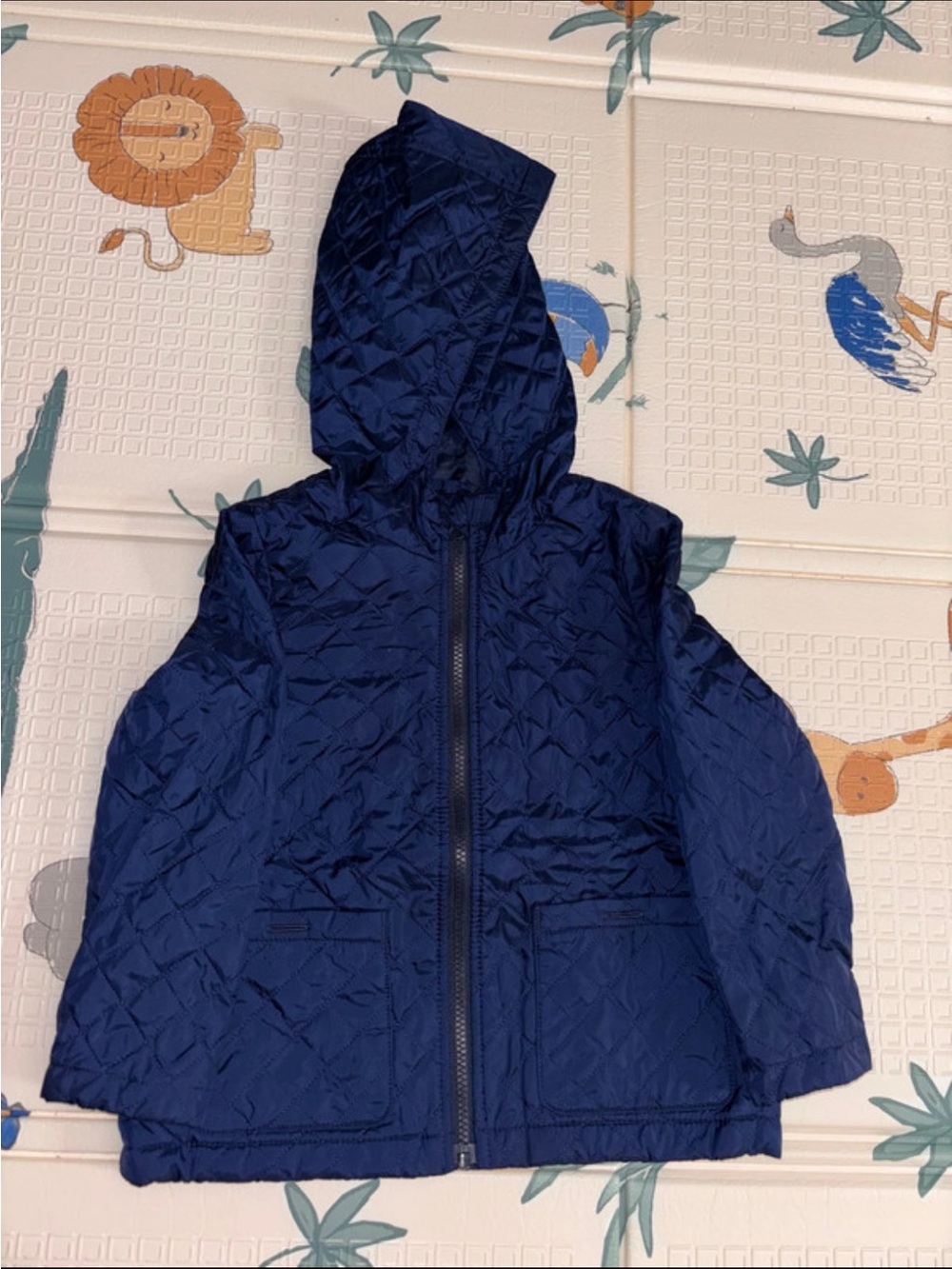 The Children's Place Quilted Hooded Jacket - Navy